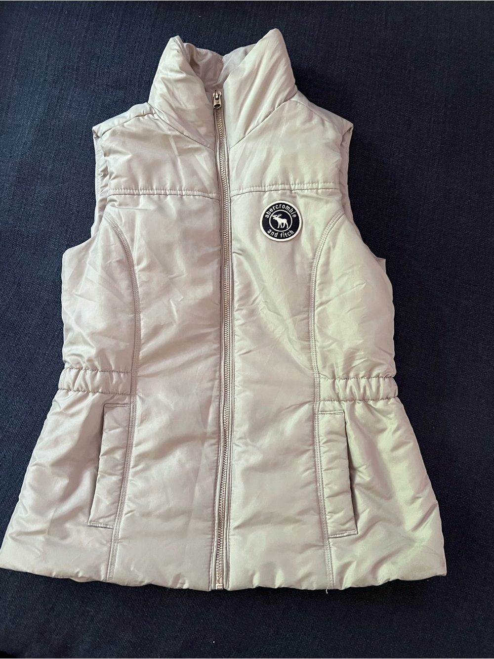 Girls' Puffer Vest - Gray Sleeveless Zip Front